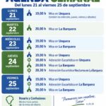 Agenda semanal -Del lunes 21 al viernes 25 de septiembre