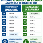 Horarios misas invierno – a partir del 5 de octubre