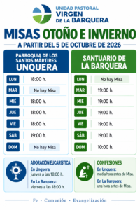 Lee más sobre el artículo Horarios misas invierno – a partir del 5 de octubre